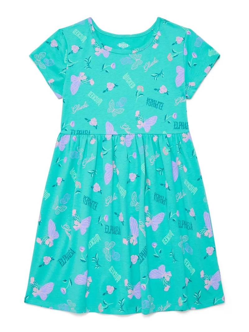 Wicked Girls' Allover Print Dress with Short Sleeves, Sizes 4-12 | Walmart (US)