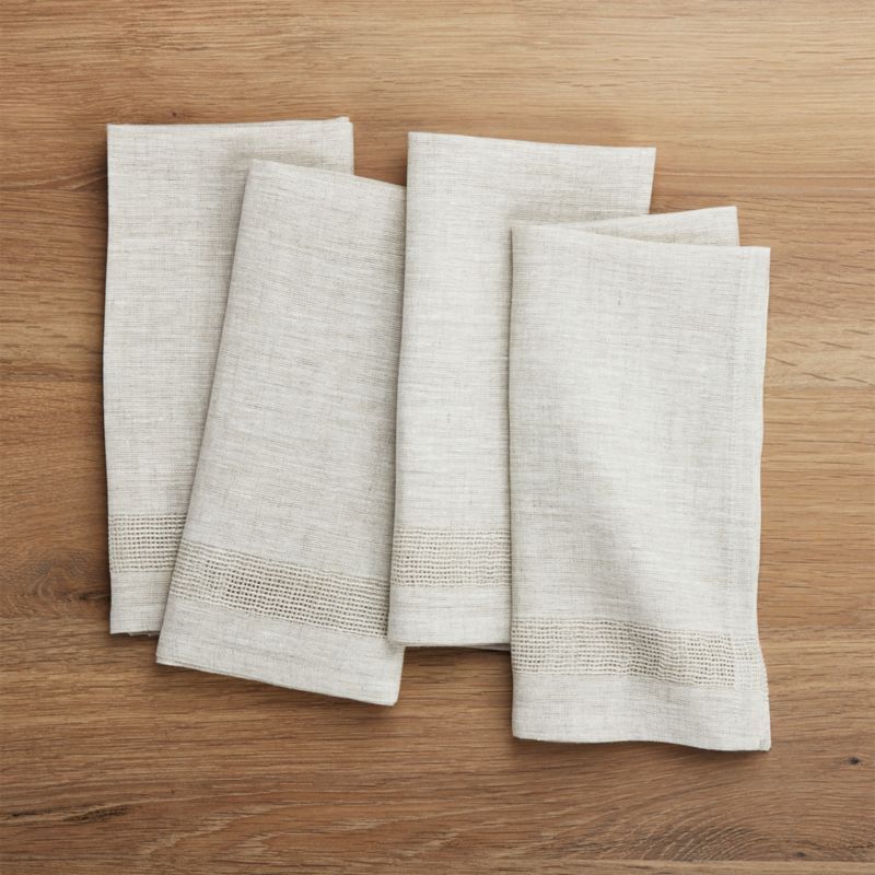 Conrad Dark Natural Linen Napkins, Set of 4 + Reviews | Crate & Barrel | Crate & Barrel