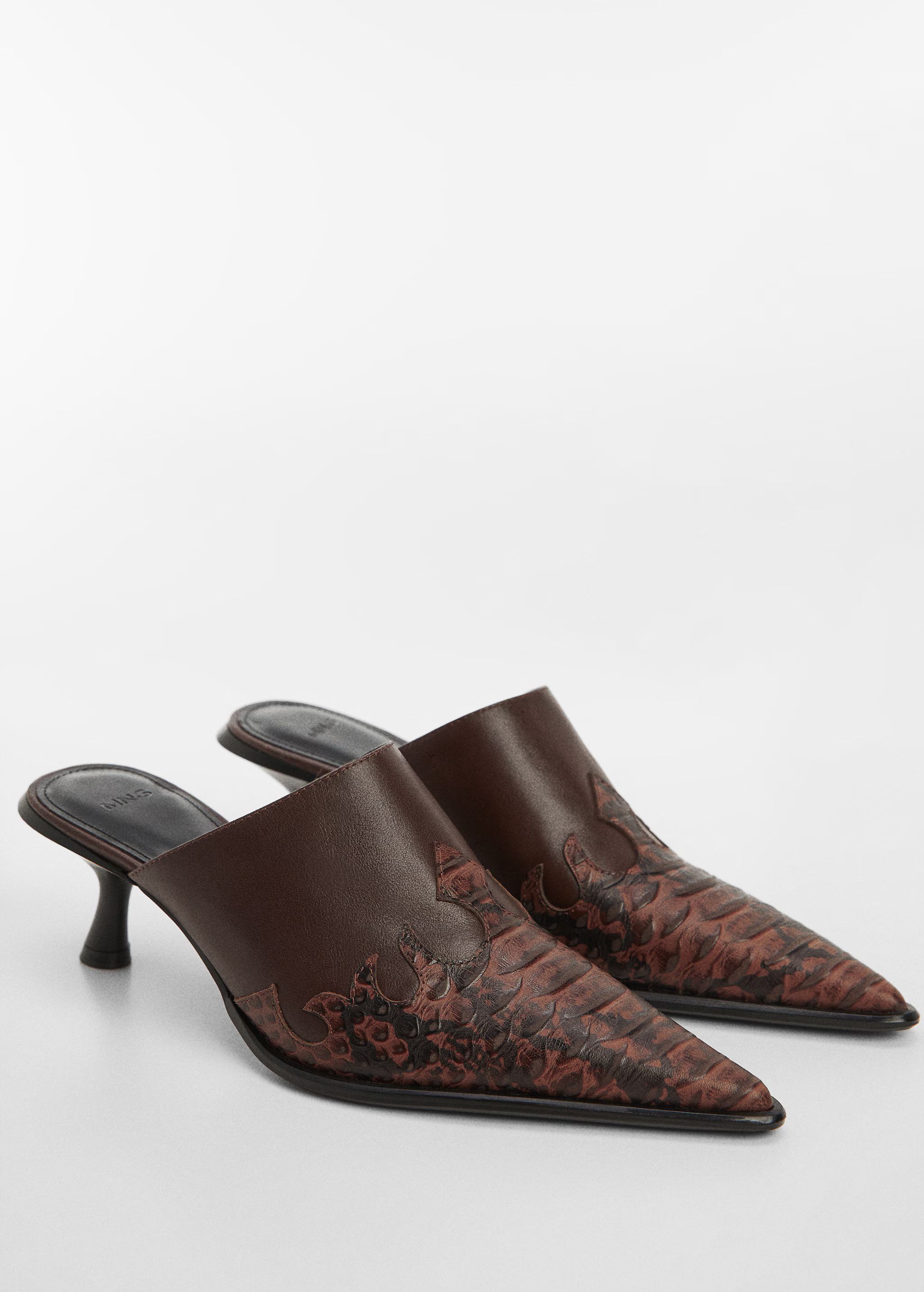 Coco-toe leather shoe | MANGO (US)