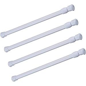 Tension Rods, 4 Pack 15.7-28 Inches Adjustable Spring Steel Cupboard Bars Tension Curtain Rod Shower | Amazon (US)