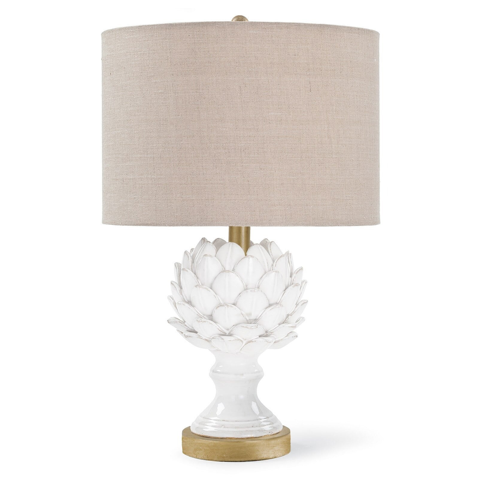 Leafy Artichoke Ceramic Table Lamp (Off White) | Outrageous Interiors + Design