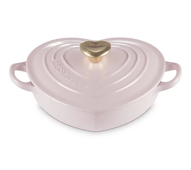 Le Creuset 1.25-qt. Shallow Heart Cocotte with eart Knob | QVC