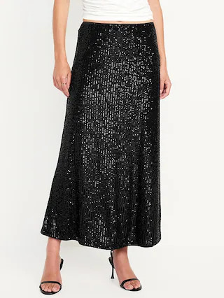 High-Waisted Sequin Maxi Skirt | Old Navy (US)