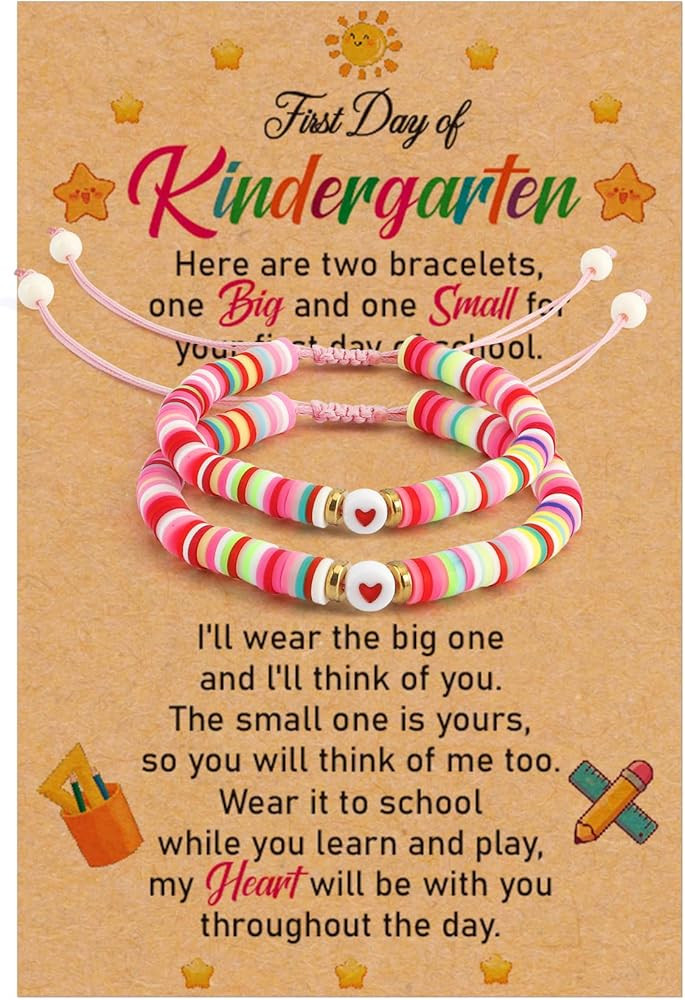 Back to School Mother Daughter Bracelets Kindergarten Daycare 1st Grade 2nd Grade School Gifts Fi... | Amazon (US)