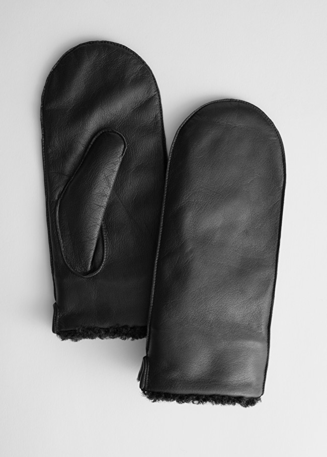 Leather Faux Shearling Mittens | & Other Stories (EU + UK)