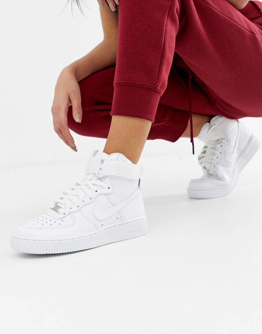 Zapatillas blancas hi-tops Air Force 1 de Nike-Blanco | ASOS (Global)