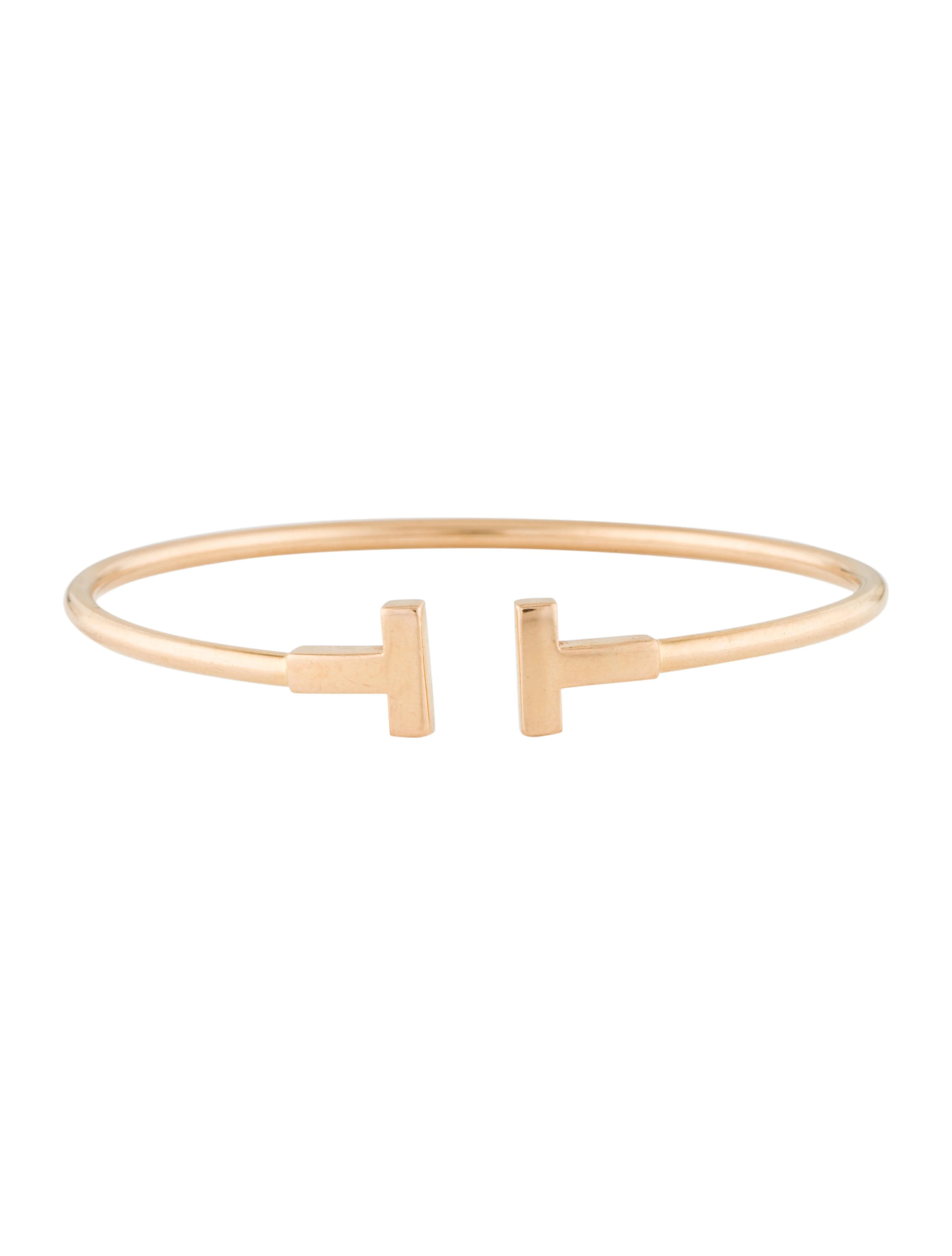 18K Tiffany T Narrow Wire Bracelet | The RealReal