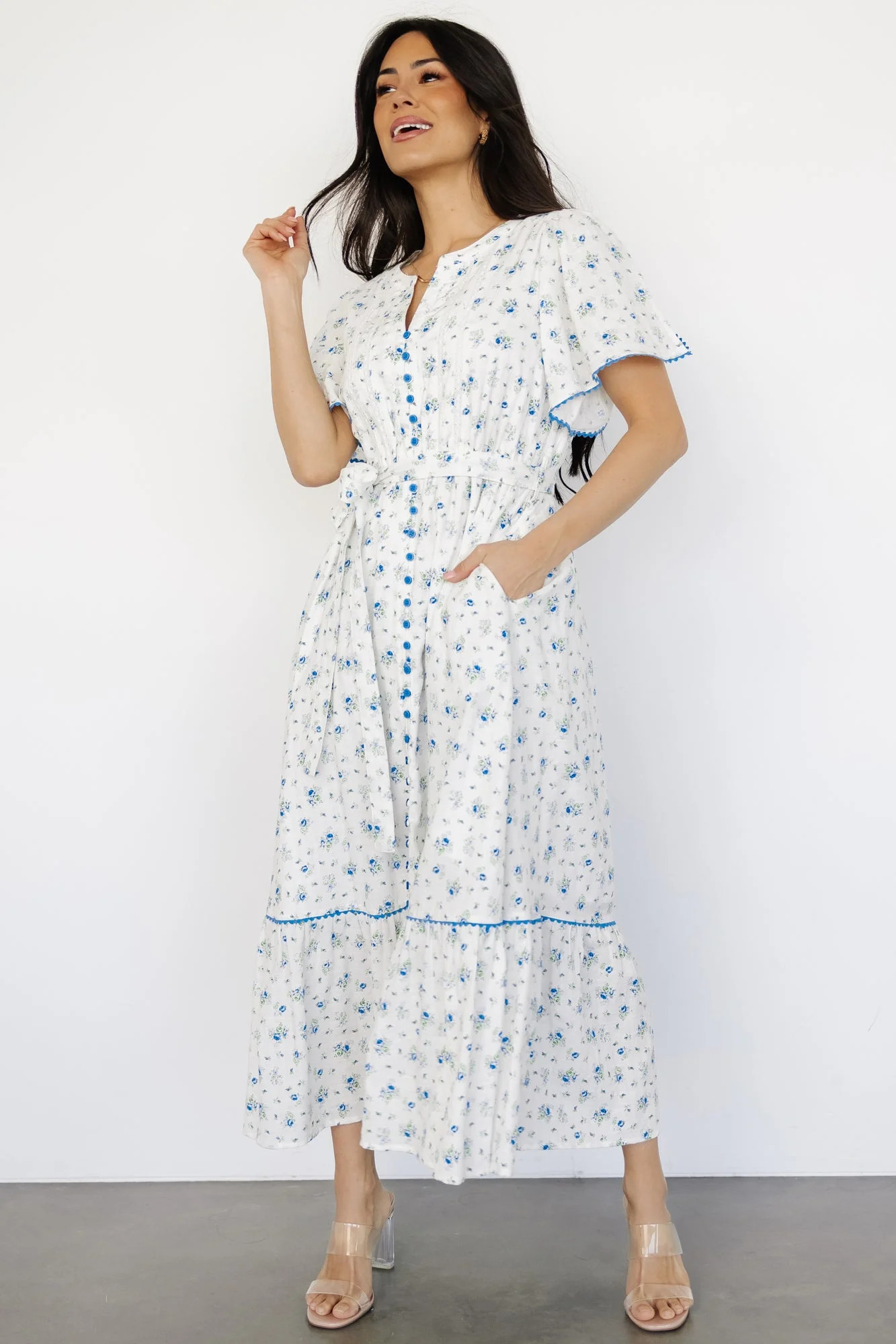 Janie Midi Dress | Ivory Multi Floral | Baltic Born