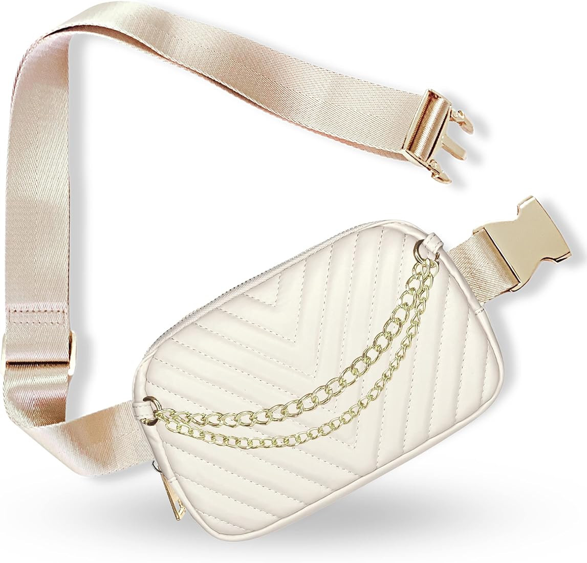 Boutique Luxury Chain Belt Bag | Crossbody Bag Leather Fanny Pack for Women Fashionable | Cute Ev... | Amazon (US)