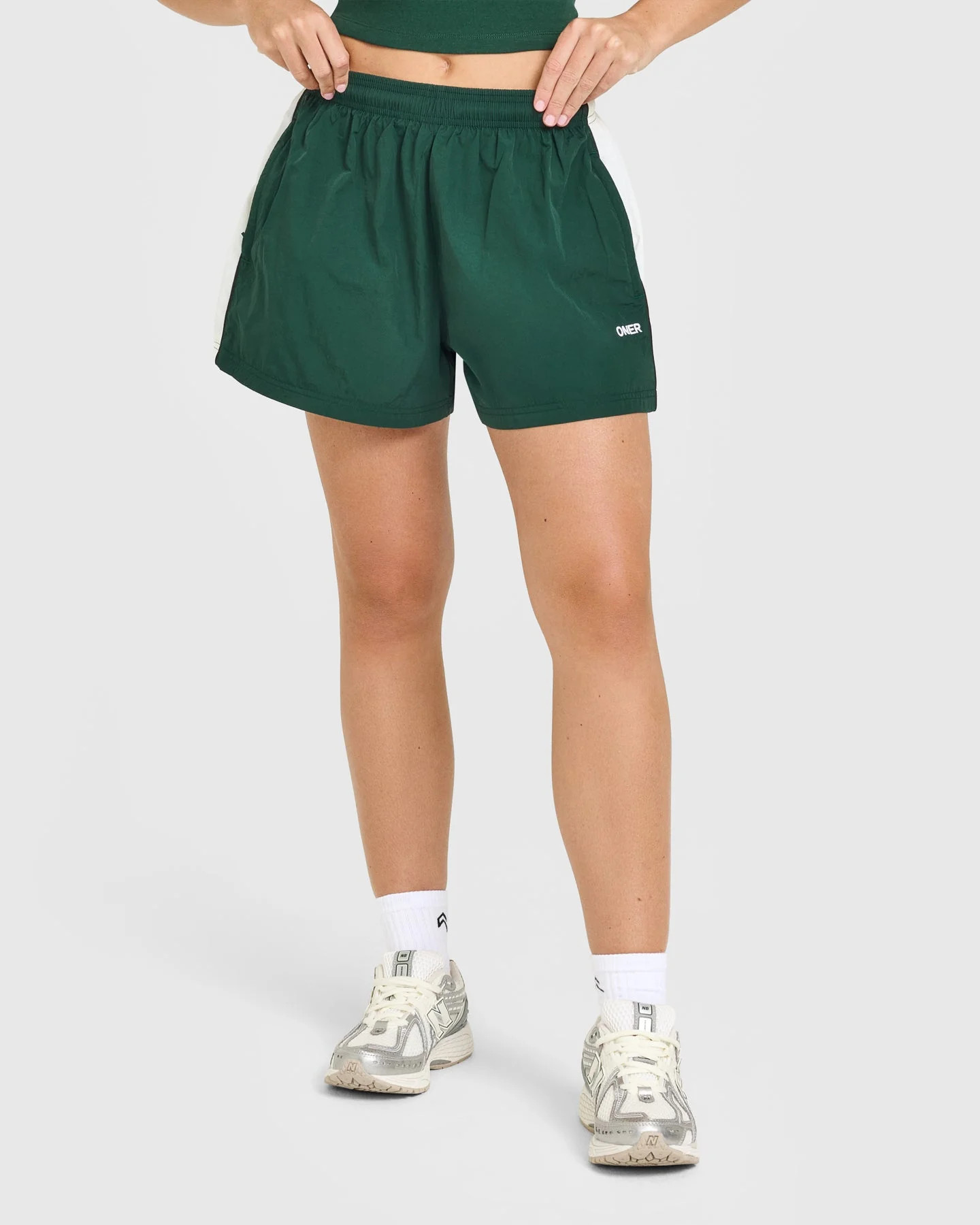 Oversized Piped Woven Track Shorts 
 Racing Green | Oner Active (UK / US)