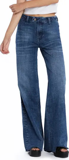 Flat Front Wide Leg Jeans | Nordstrom