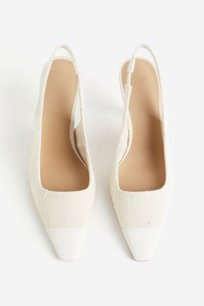 Textured Slingbacks - Cream - Ladies | H&M US | H&M (US + CA)