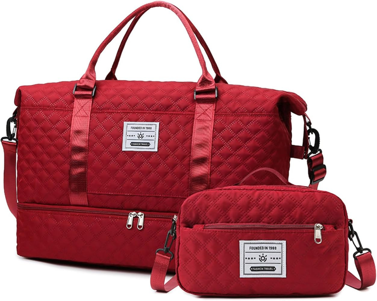Expandable Weekender Bag for Women - Waterproof Large Capacity Travel Duffle with Multi-Compartme... | Amazon (US)