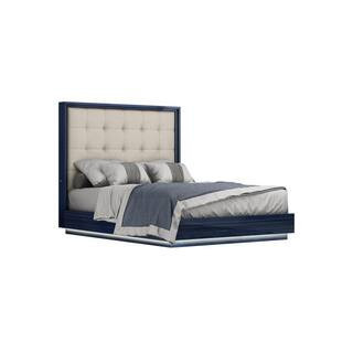 Blue Wood Frame Queen Panel Bed | The Home Depot