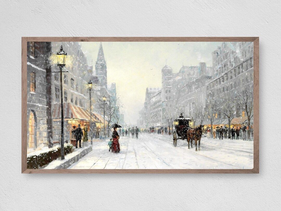 Samsung Frame TV Art, Winter Snow in the City, Instant Download, Winter, Christmas, Snow, Frame TV A | Etsy (US)