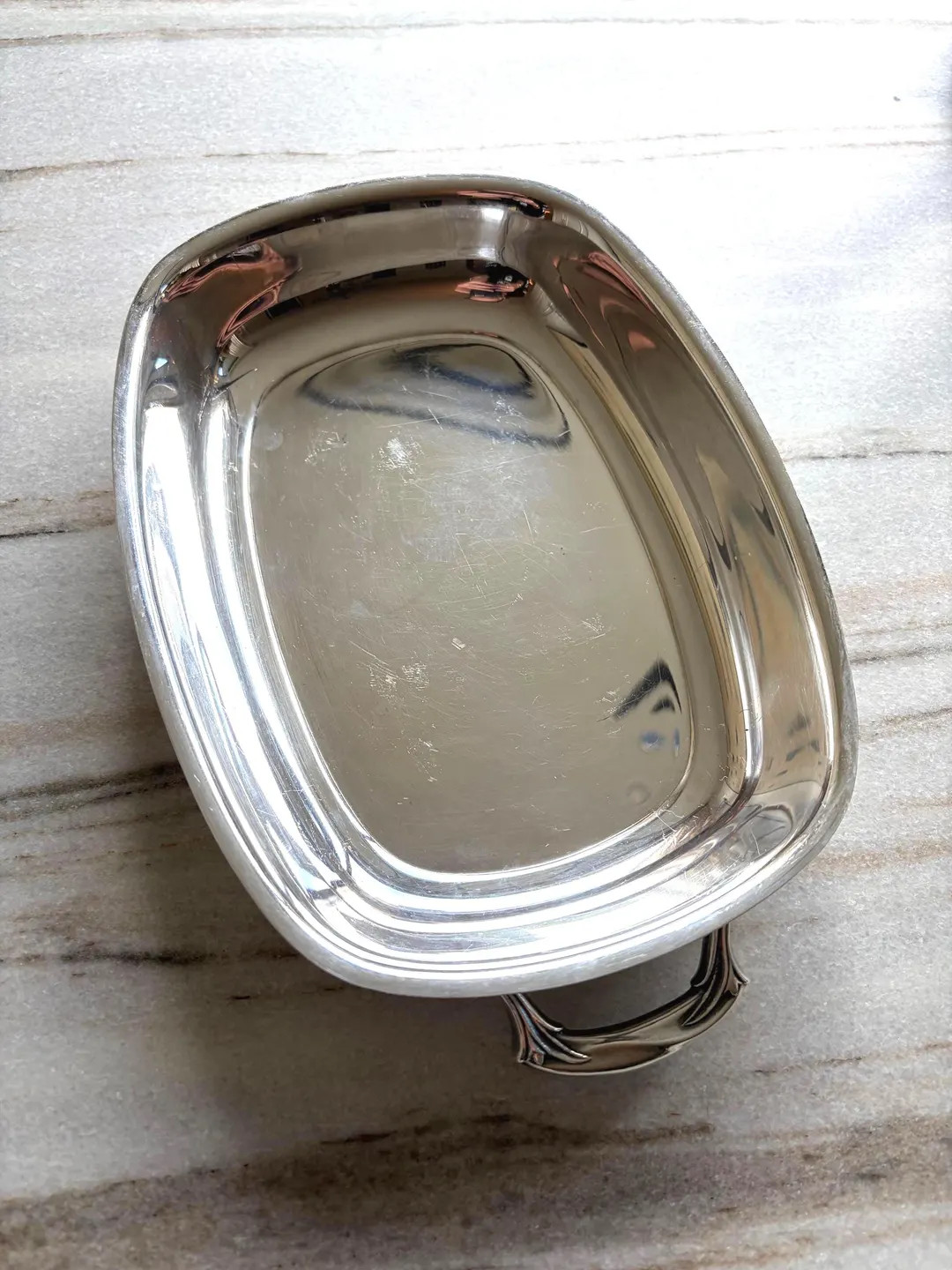 Vintage Silver Plated Small Serving Tray With Handles: Elegant Bar Cart Decor - Etsy | Etsy (US)