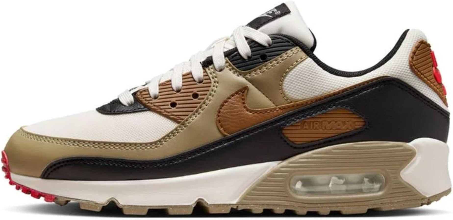 Nike Air Max 90 Women's Shoes (DH8010-005, Phantom/Black/Fire Red/Light British Tan) | Amazon (US)