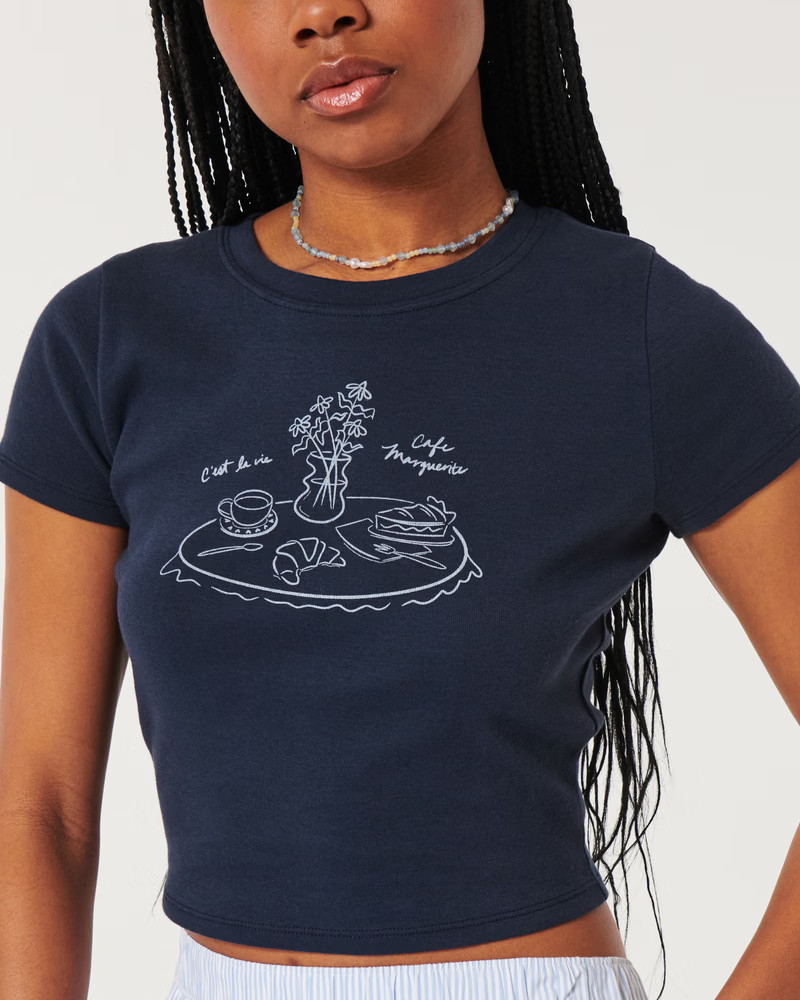Café Marguerite Graphic Baby Tee | Hollister (US)