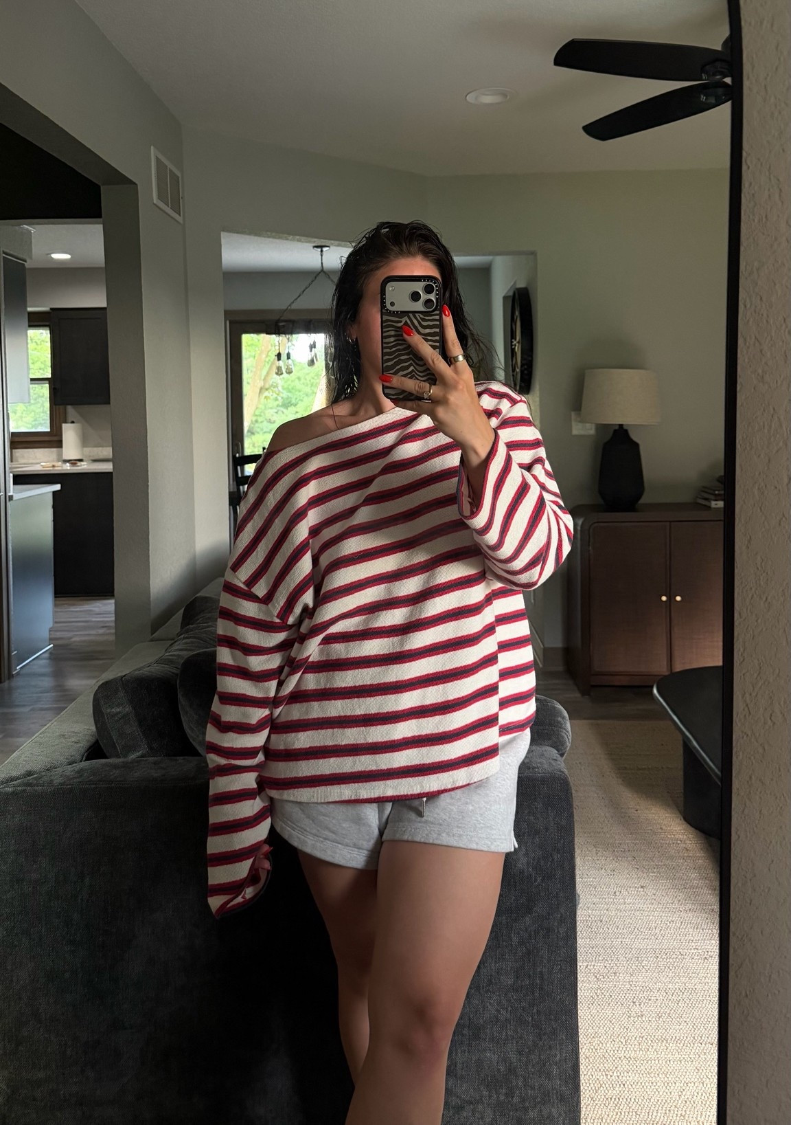 target & Abercrombie lounge style 🤍🇺🇸💫 Target summer style, Target patriotic sweater, swimsuit coverup sweater, Abercrombie lounge shorts, casual outfit, lounge outfit, sweat shorts

#LTKootd