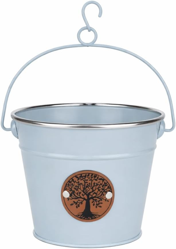 Quickdraw Hanging Metal Peg Bucket with Hook - Tree of Life Storage Bucket Planter for Fence Balc... | Amazon (UK)