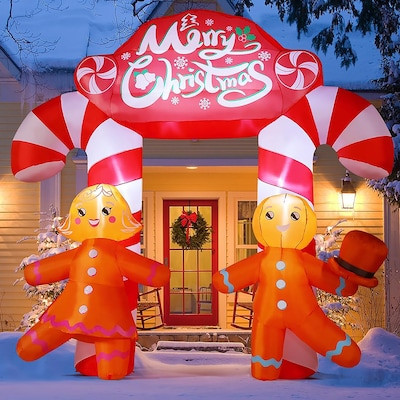 GOOSH 9.6-ft Lighted Christmas Inflatable Archway | Lowe's