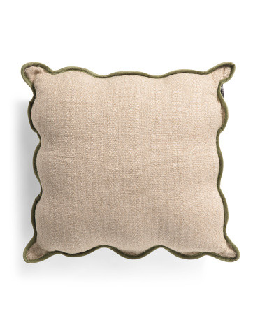 20x20 Velvet Scalloped Pillow | TJ Maxx