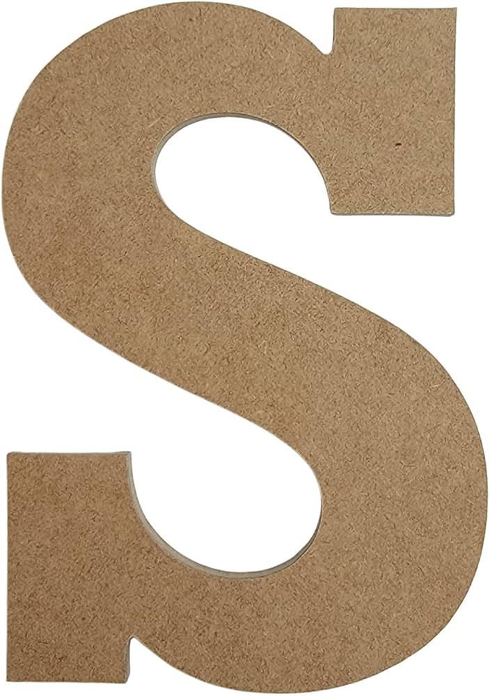 5" Wooden Letter S Unfinished, Rockwell Font, Craft Cutout 1-8" Thick | Amazon (US)