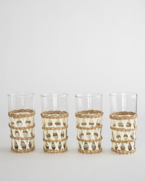 Seagrass Wrapped Glasses (Set of 4) | McGee & Co.