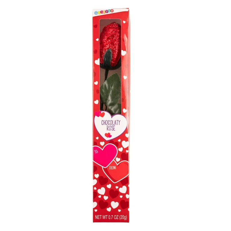 Galerie Valentine's Day Red Foil Wrapped Chocolaty Rose in Box, 0.7 oz | Walmart (US)