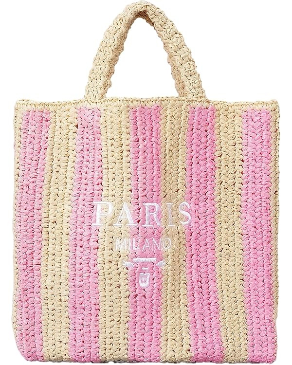 Straw Beach Bag for Women Summer Woven Tote Bag Packable Straw Purses and Handbags for Vacation H... | Amazon (US)