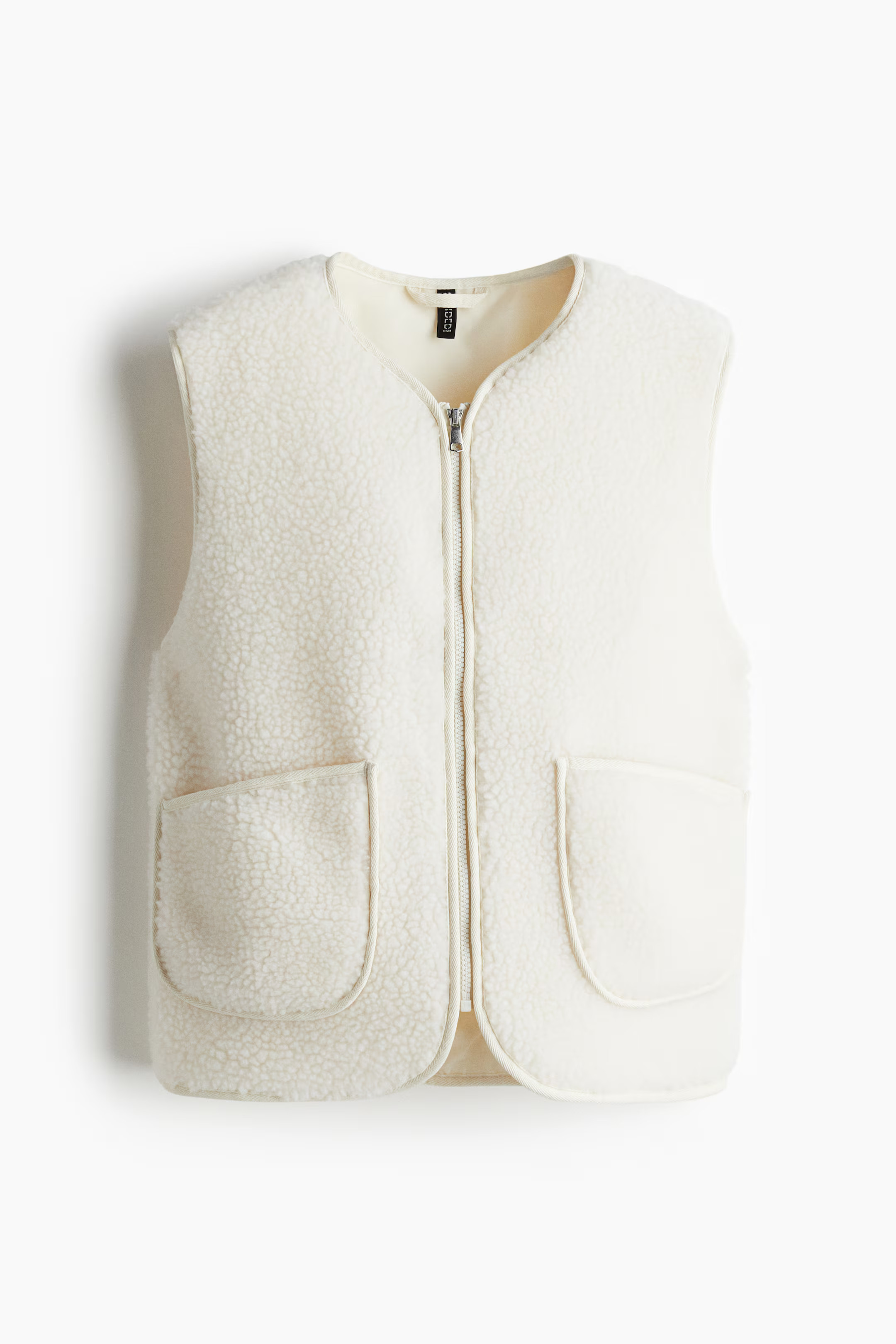 Teddy gilet - White - Ladies | H&M GB | H&M (UK, MY, IN, SG, PH, TW, HK)