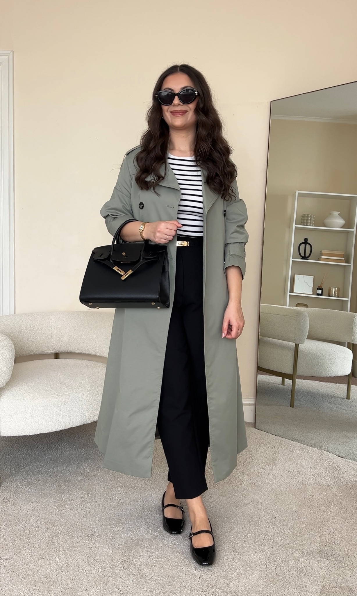 Styling a green trench coat for Spring. Smart and casual outfit with a green trench coat. 
Trench coat is from Mango, wearing size S. Trousers are from Zara, wearing size M. T-shirt is from H&M, wearing size S.

#LTKworkwear #LTKstyletip #LTKeurope