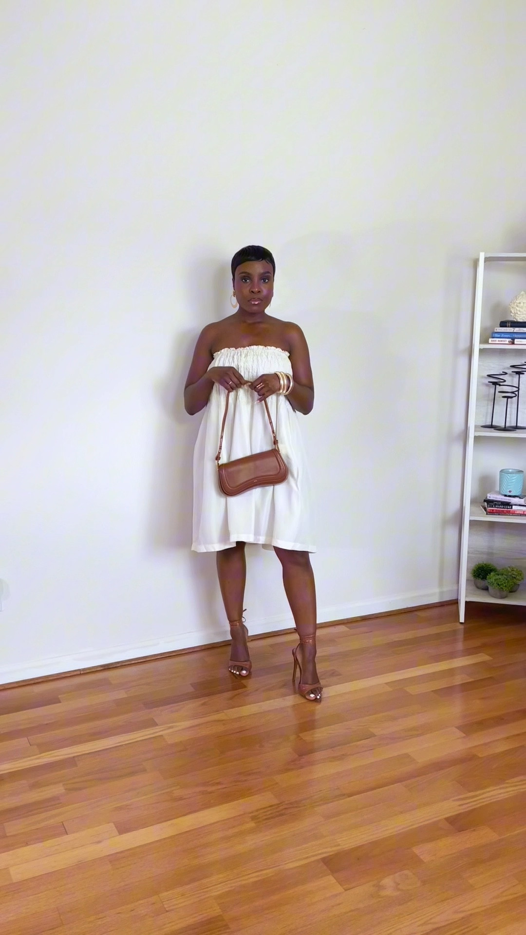 Cream midi dress for summer spring fashion, cream bubble dress, cognac color sandals, cognac color purse, keep purse, brown and cream summer outfit, neutral fashion

#LTKStyleTip #LTKSeasonal