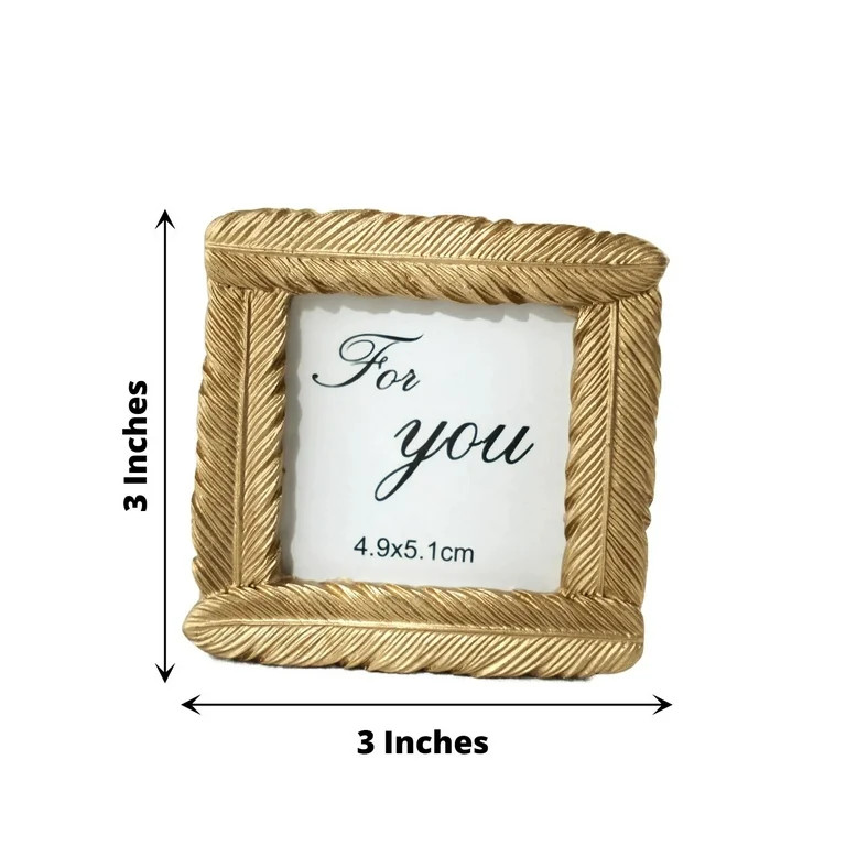 BalsaCircle 4 Gold 3" Mini Vintage Feather Square Picture Frames Party Wedding Favors Event Decor... | Walmart (US)