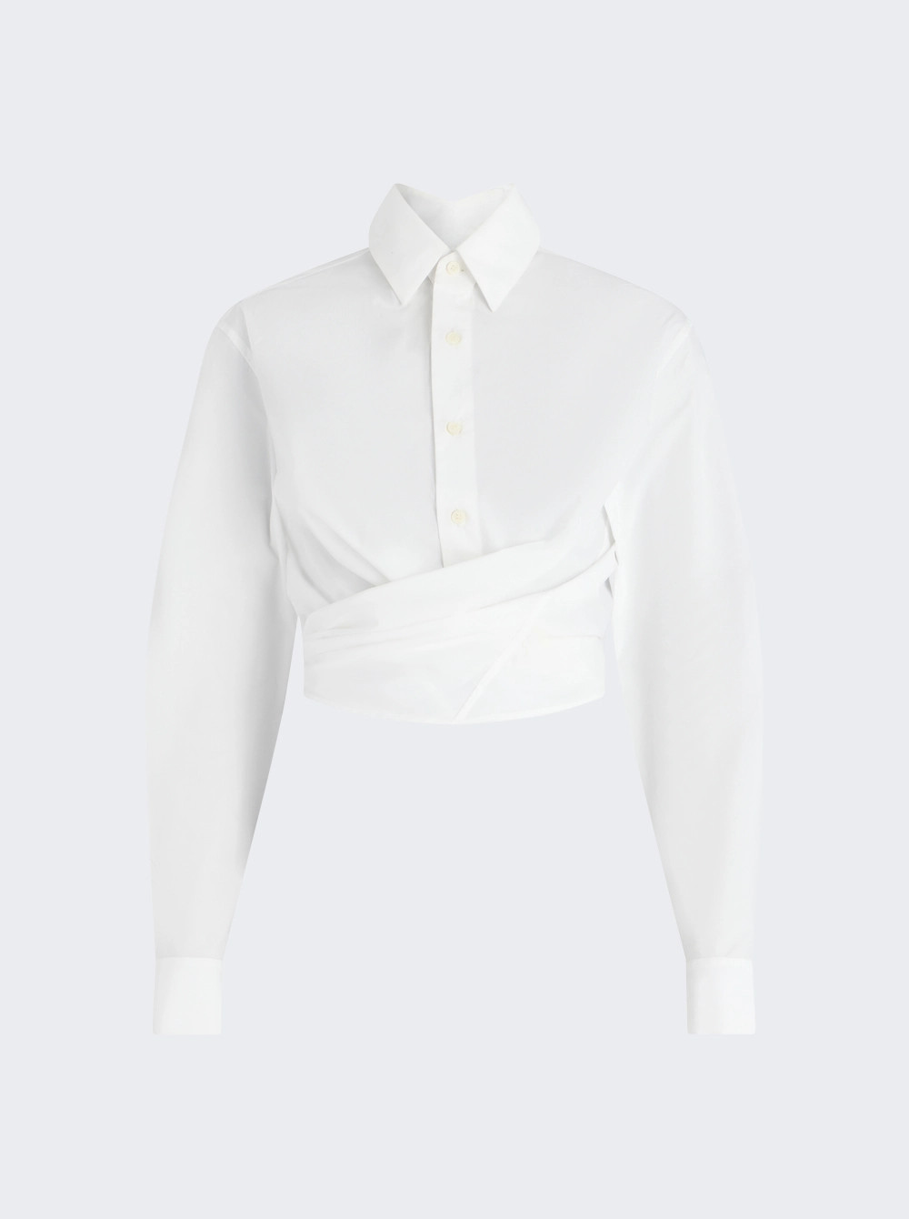 The Wrapped Cropped Cache-c\u0153ur Shirt White  | The Webster | The Webster