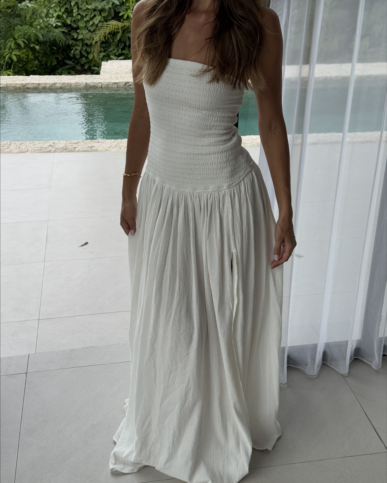 White maxi meshki dress #meshki 

#LTKHoliday #LTKSeasonal