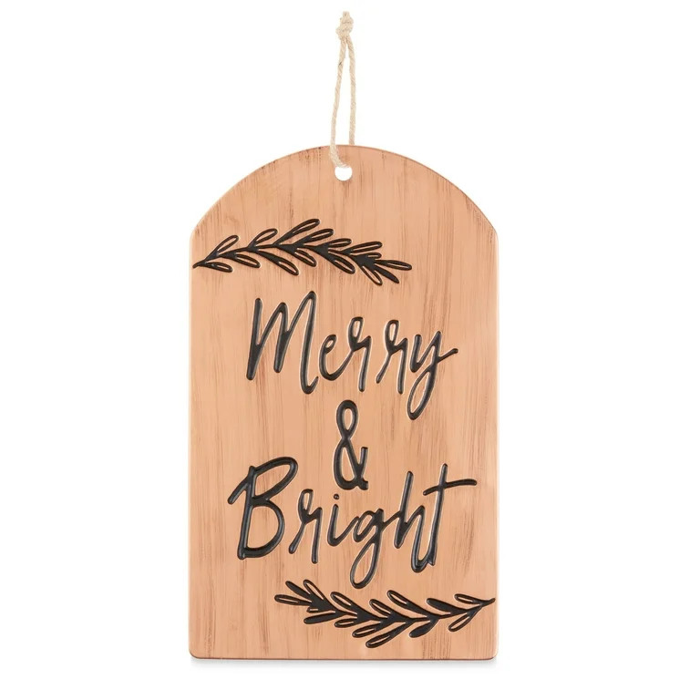 Holiday Time Copper Merry Bright Metal Sign, 10-inch - Walmart.com | Walmart (US)