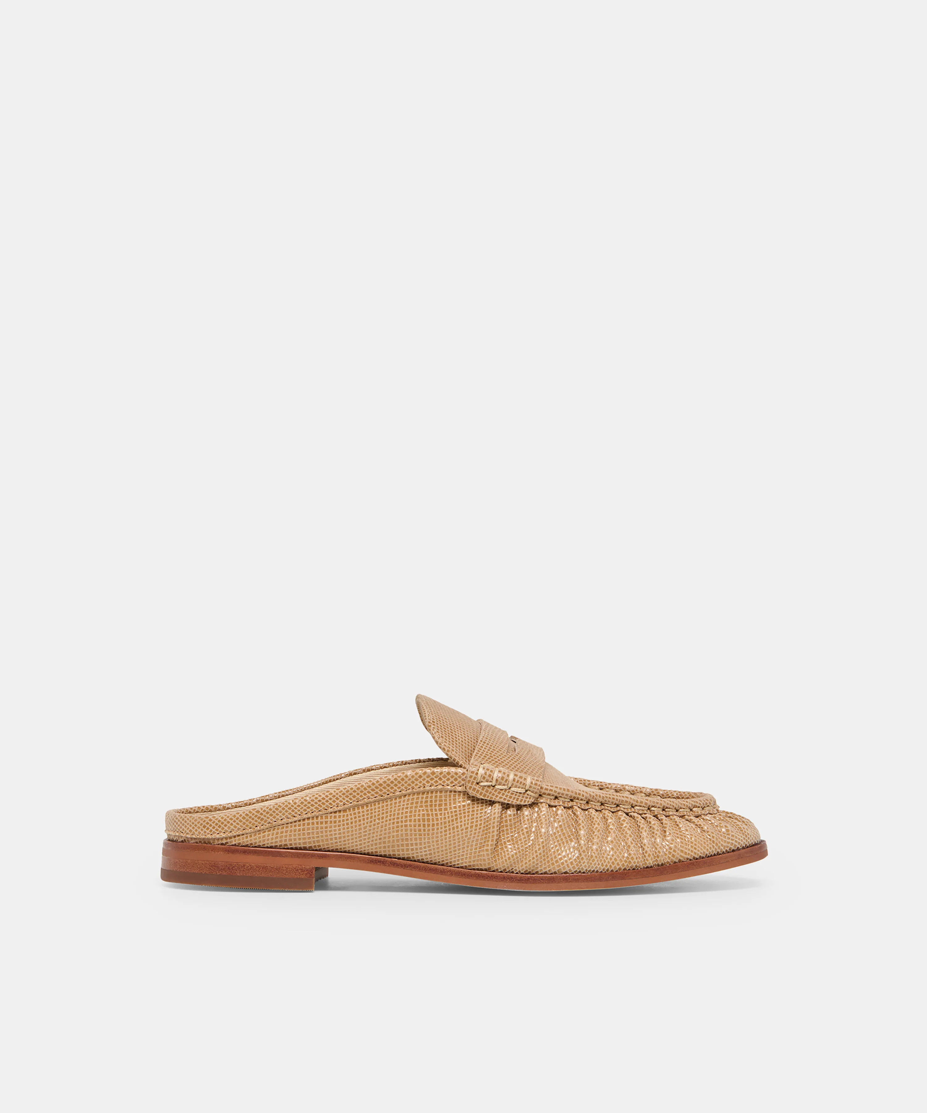 BETZY Latte Embossed Suede Closed-Toe Slip-On Loafers | Dolce Vita | DolceVita.com