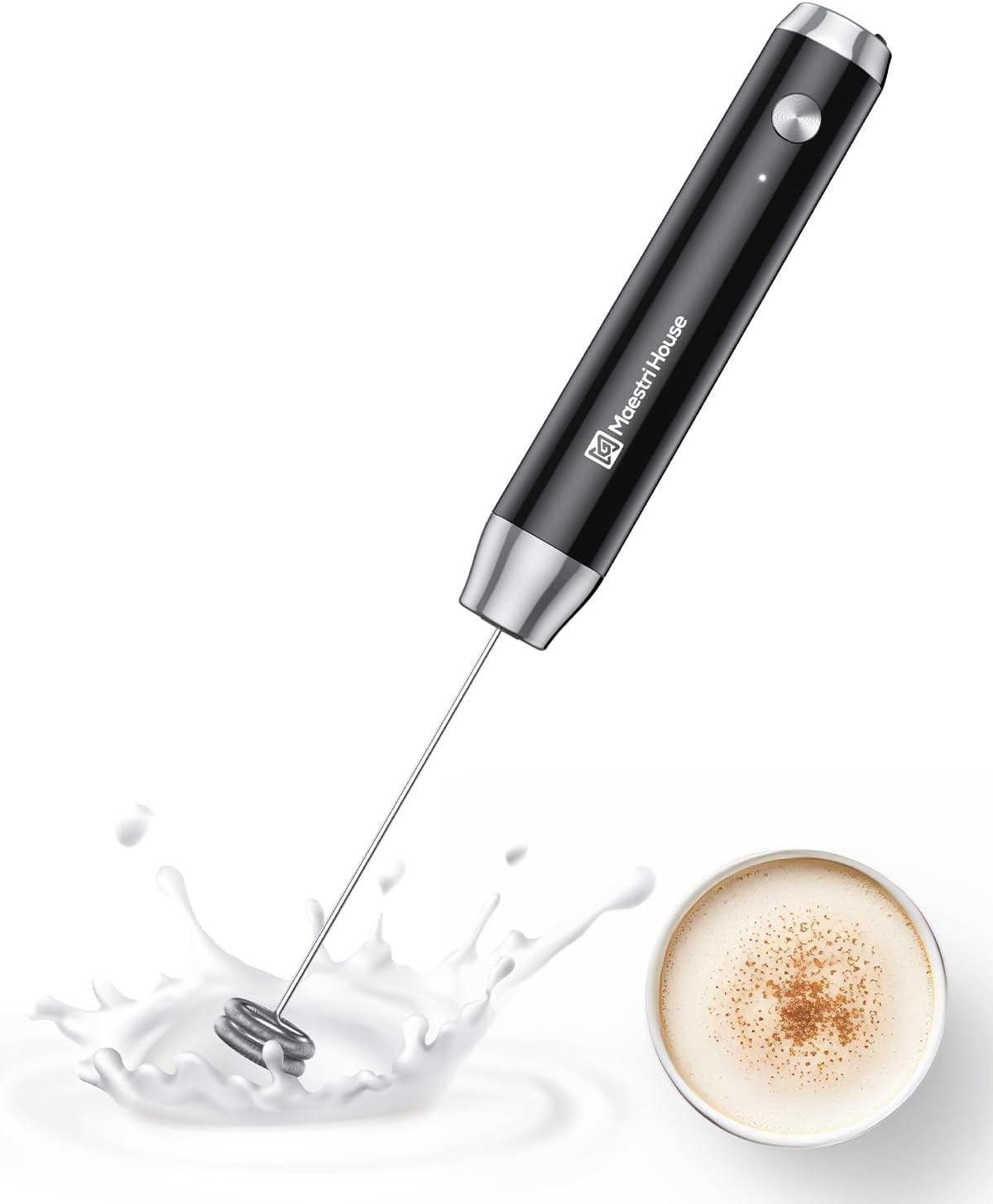 Maestri House Rechargeable Milk Frother, LunaFro NS Handheld Electric Foam Maker Waterproof Detac... | Amazon (US)
