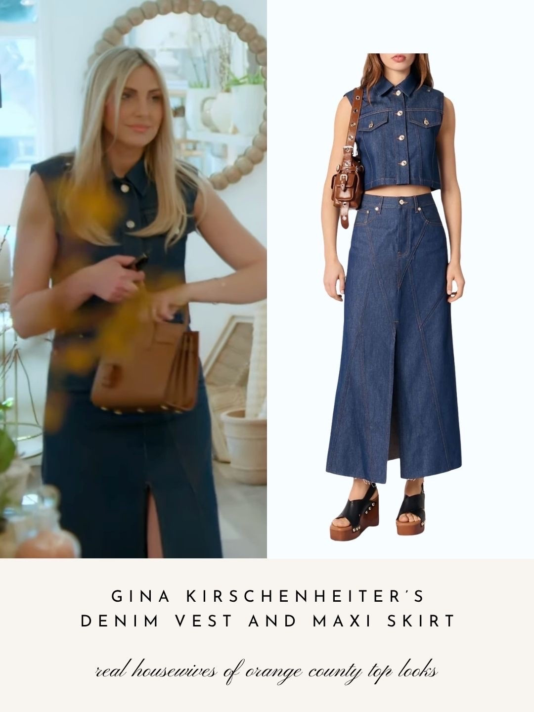 Gina Kirschenheiter’s Denim Sleeveless Top and Maxi Skirt