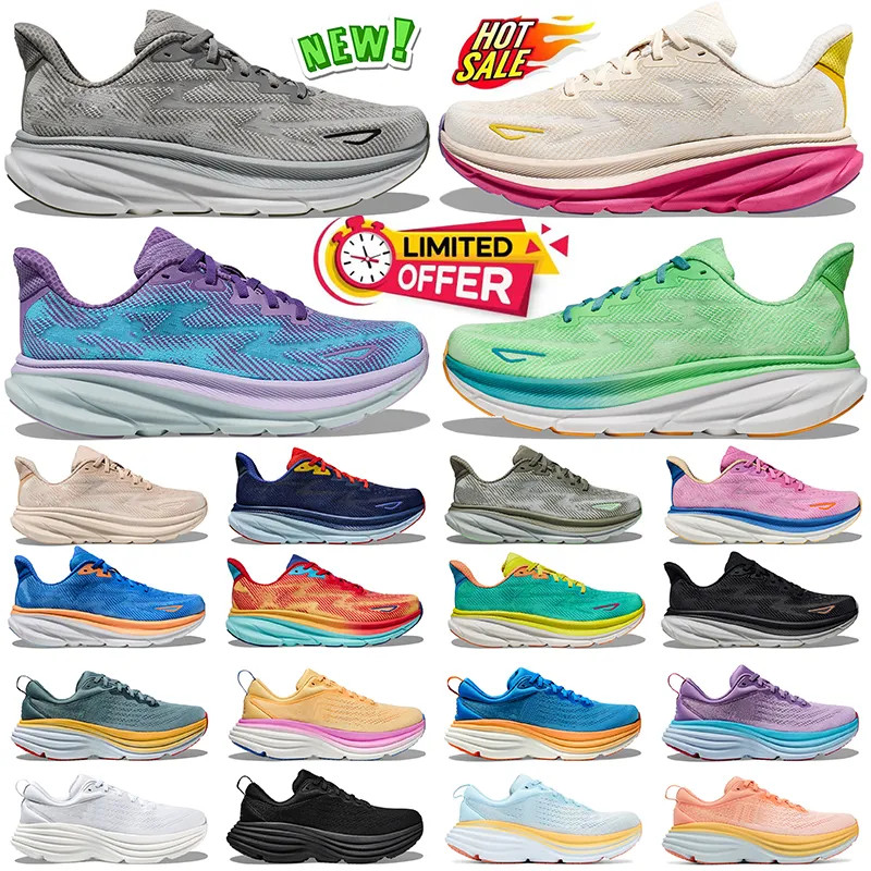 men women running shoes clifton 9 bondi 8 mens outdoor sneakers triple black white Harbor Mist ol... | DHGate