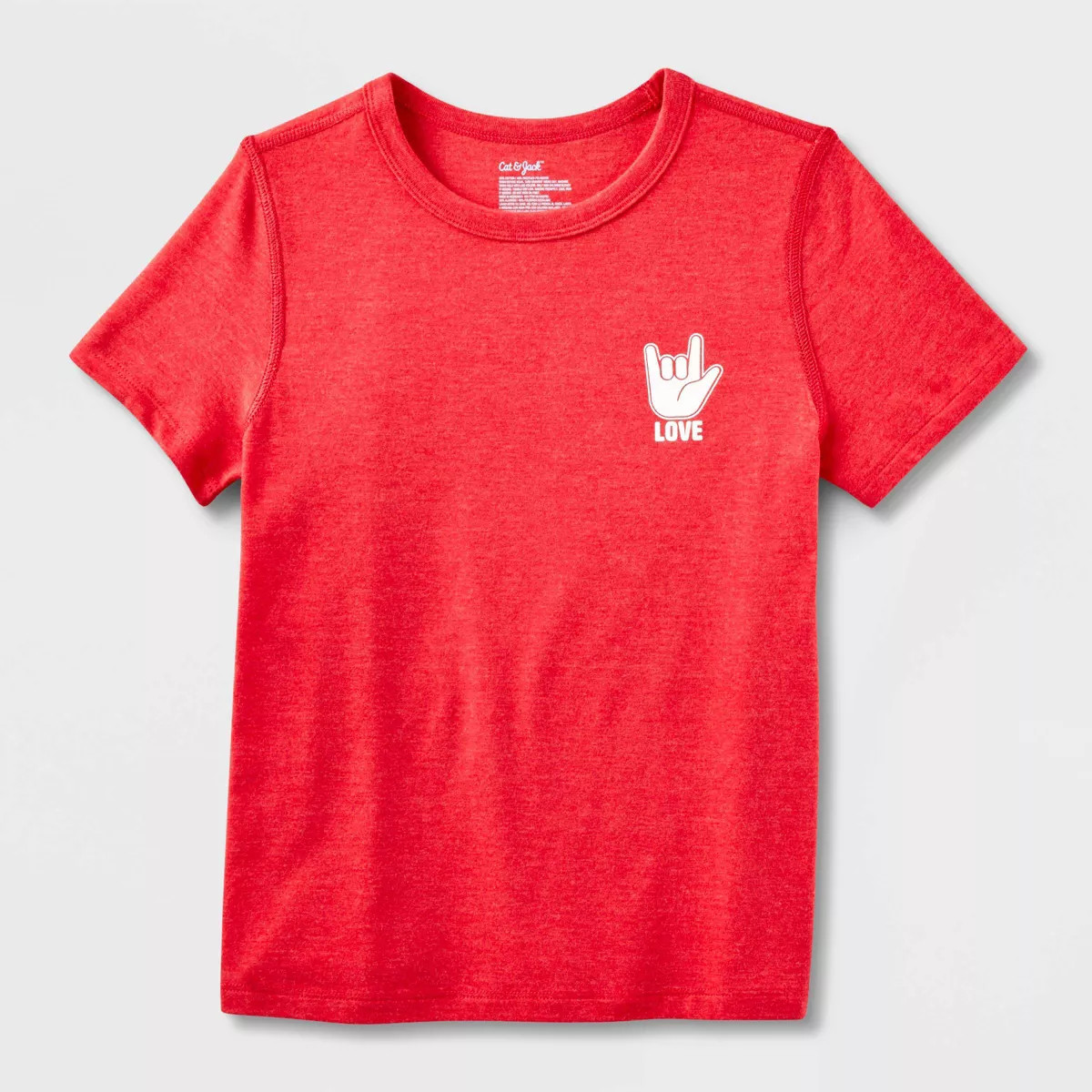 Kids' Adaptive 'Love' Short Sleeve Valentine's Day Graphic T-Shirt - Cat & Jack™ Red | Target
