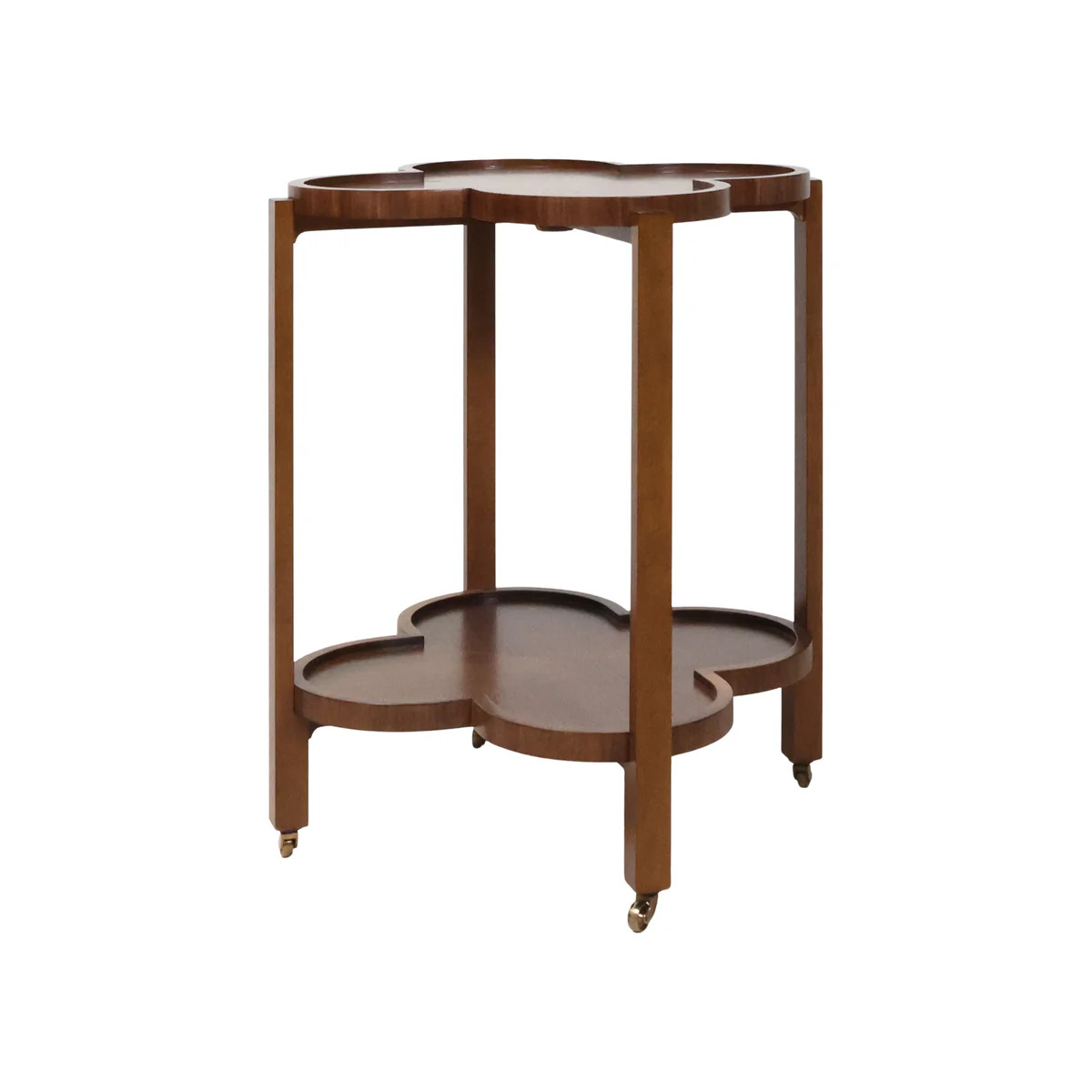 Clover Bar Cart in Walnut Veneer | Four Leaf Clover Bar Cart | Scout Design Studio