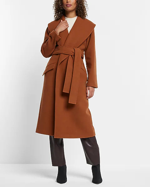 Shawl Lapel Wrap Coat | Express
