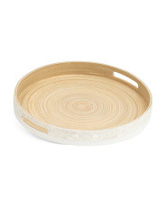 14x3 Large Round Capiz Tray | Marshalls