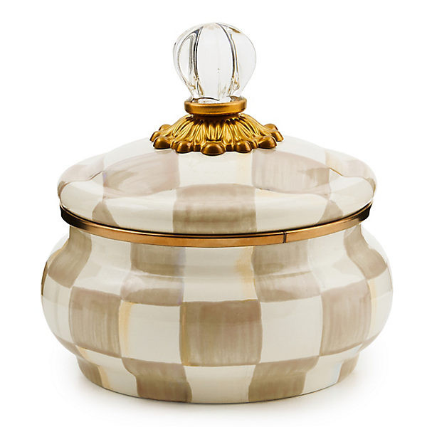 MacKenzie-Childs Mocha Check Squashed Pot | MacKenzie-Childs