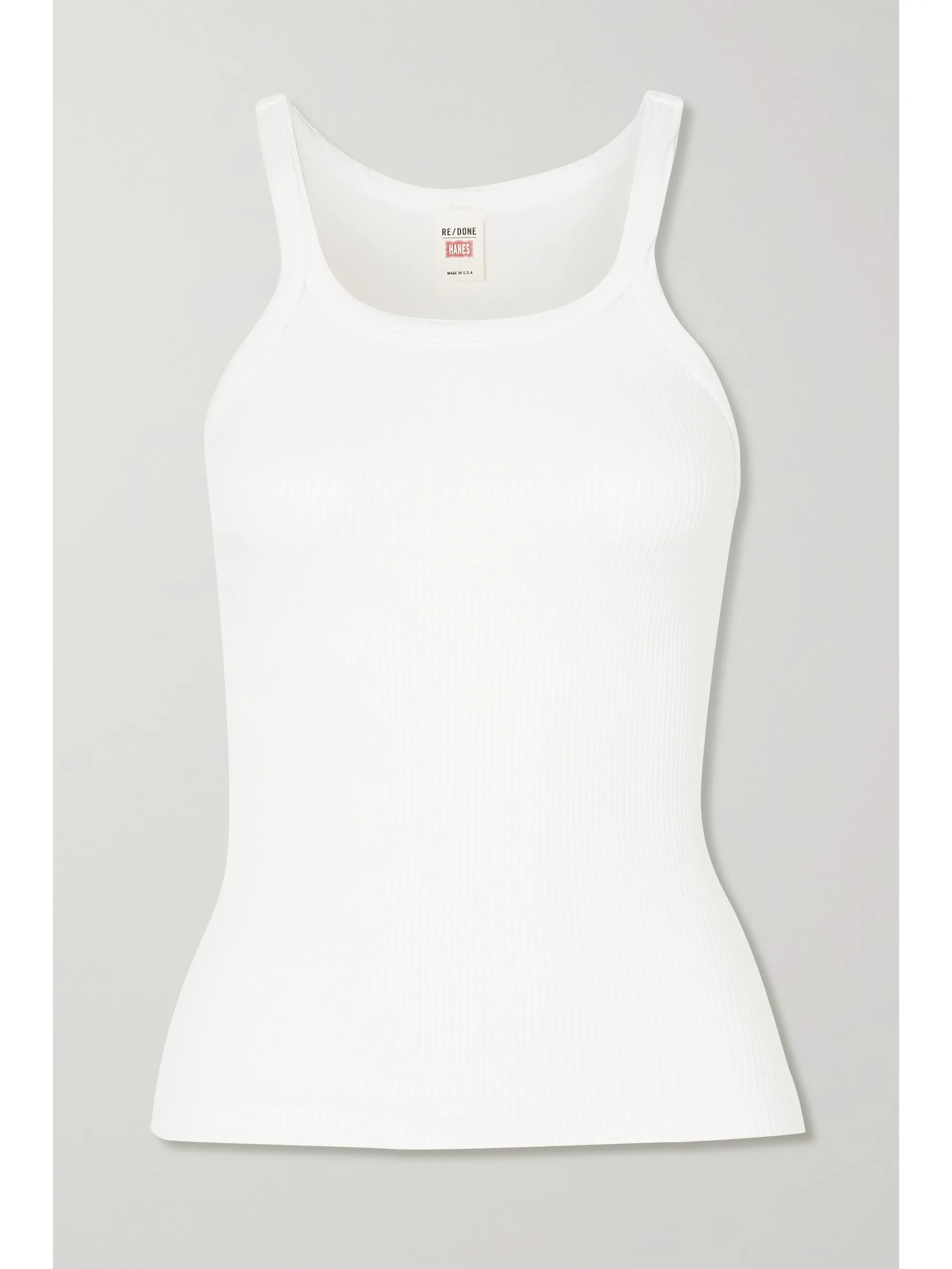 White Ribbed cotton-jersey tank | RE/DONE | NET-A-PORTER | NET-A-PORTER (UK & EU)