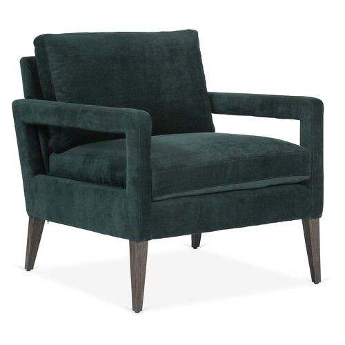 Landsgrove Chair, Emerald Velvet | One Kings Lane
