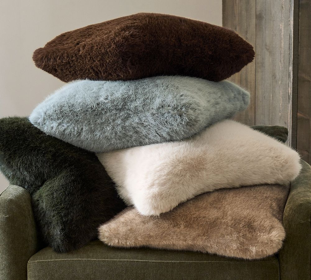 Faux Fur Mink Pillow | Pottery Barn (US)
