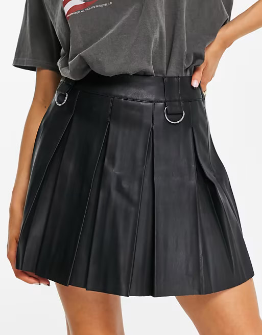 Pimkie faux leather tennis skirt in black | ASOS (Global)